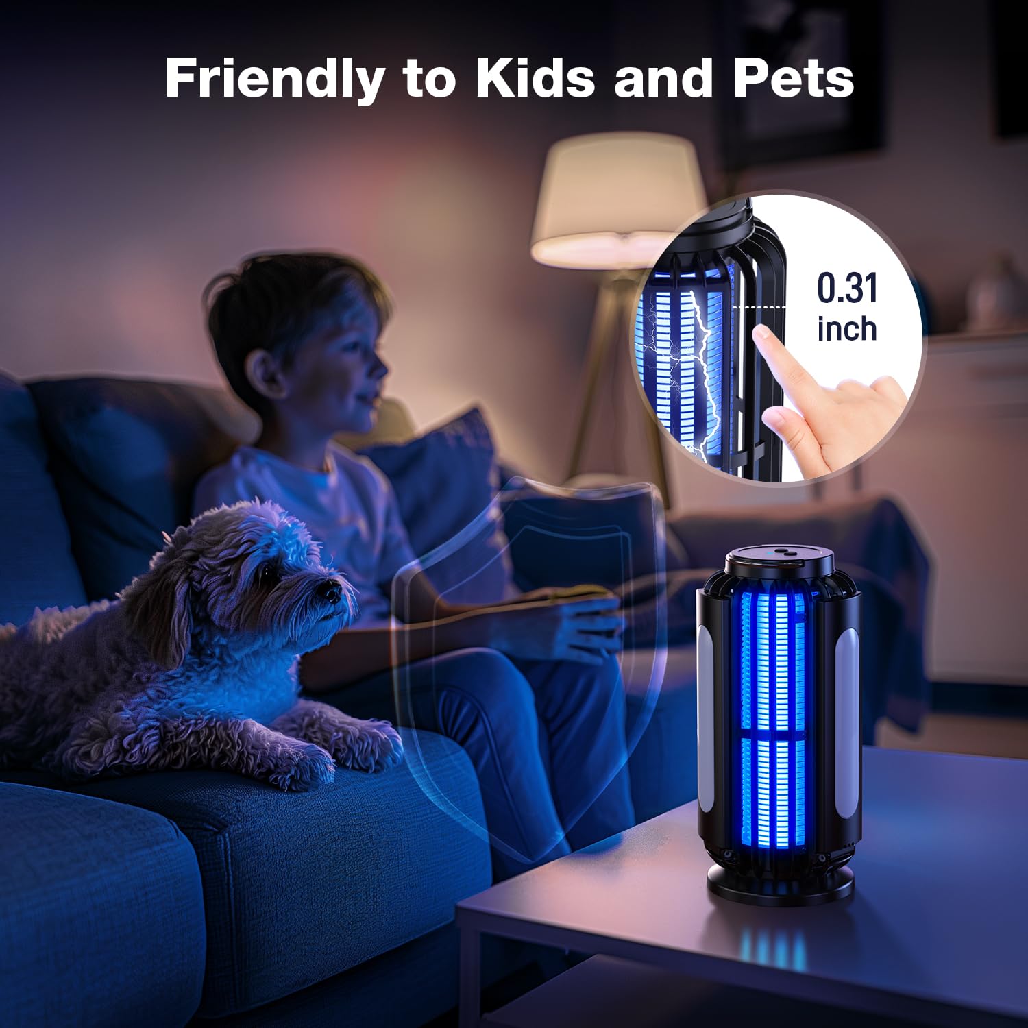 CXRUY Bug Zapper easy-clean vertical grid for quick maintenance.