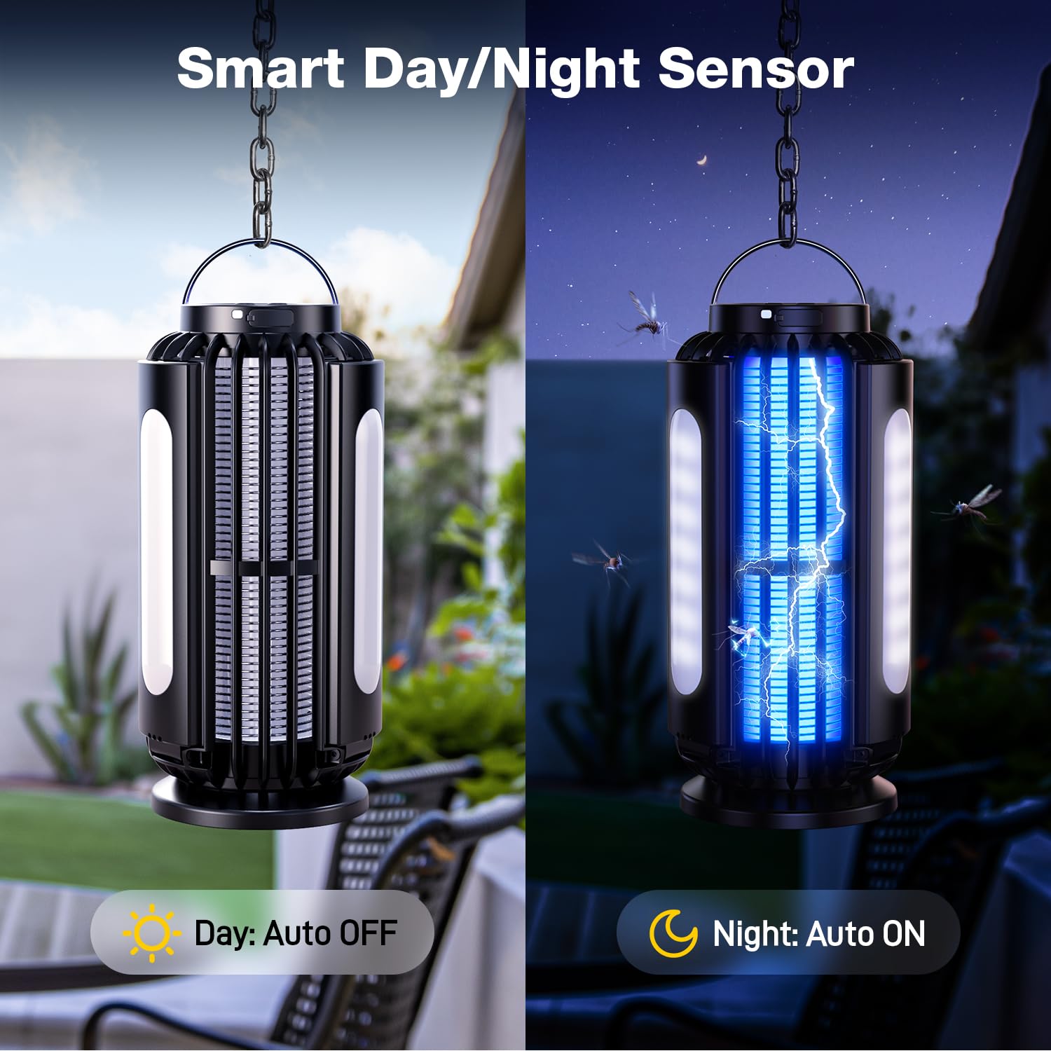 CXRUY Bug Zapper IP65 waterproof design stands up to rain.