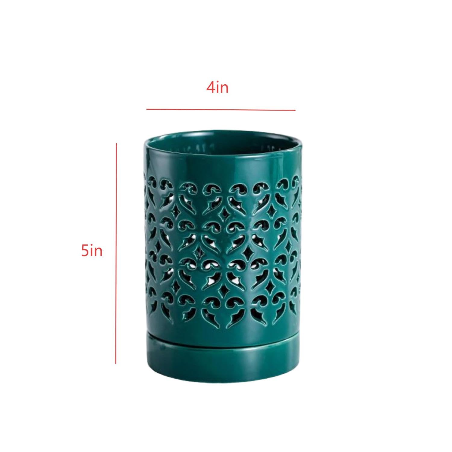 CXYNDFA ceramic orchid pot built-in saucer keeps surfaces clean during watering.