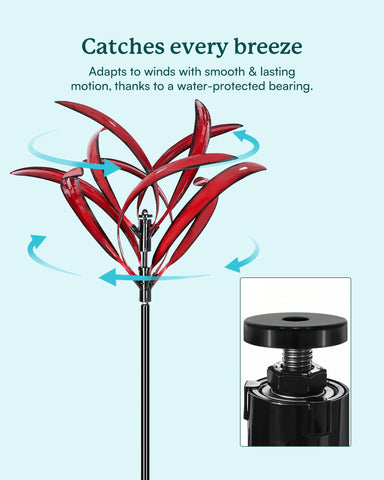Cyan Oasis silent rotation enhances patios without noise or distraction.