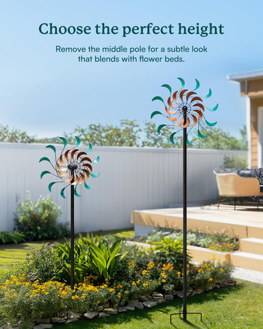 Cyan Oasis windmill stays stable with heavy-duty poles.