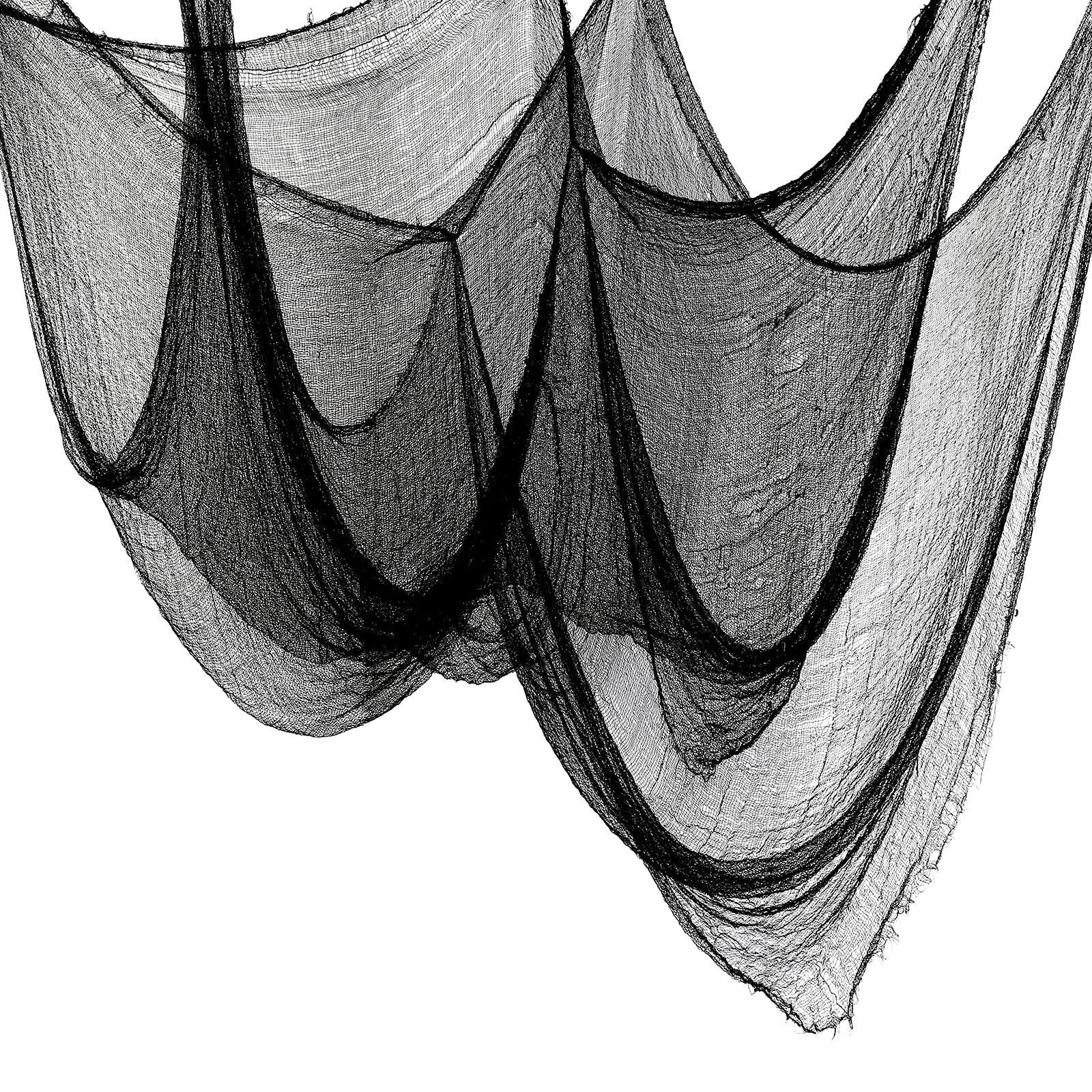 Cyantor 5pcs Halloween creepy cloth in black drape for haunted atmospheres indoors or outdoors.