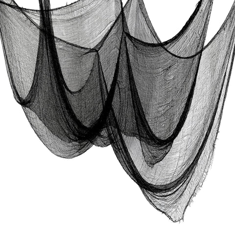 Cyantor 5pcs Halloween creepy cloth in black drape for haunted atmospheres indoors or outdoors.