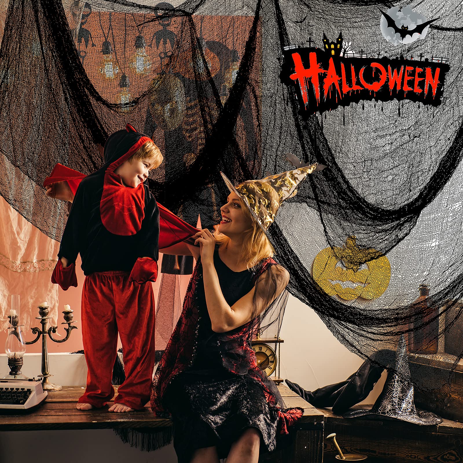 Cyantor spooky fabric hanging boosts yard decor with versatile Halloween accents.