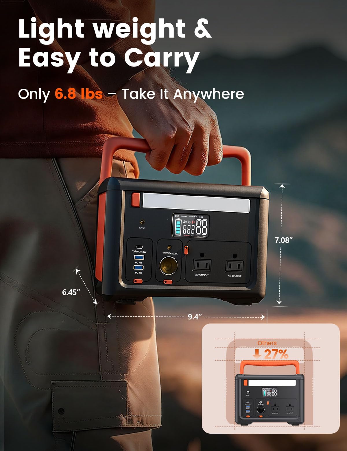 CYBPULTE lightweight 6.8 lb design for easy transport on trips.
