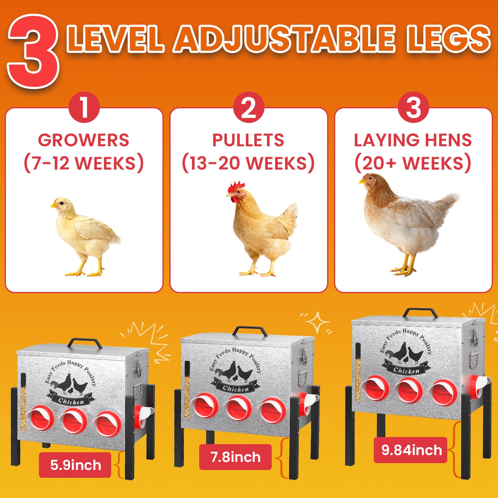 Cybrasc adjustable legs adapt to grass, sand, or gravel.