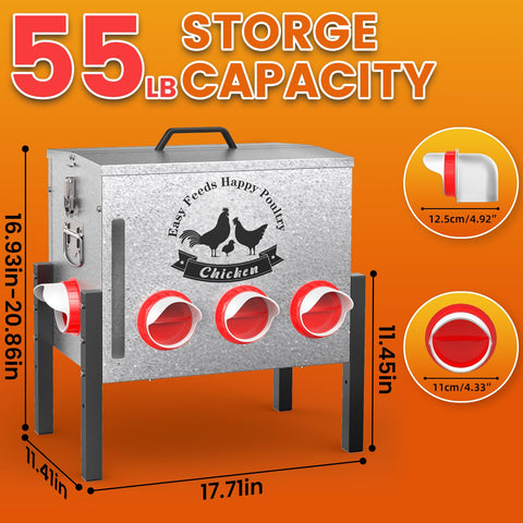 Cybrasc alloy steel body resists rust for long-lasting poultry feeding.