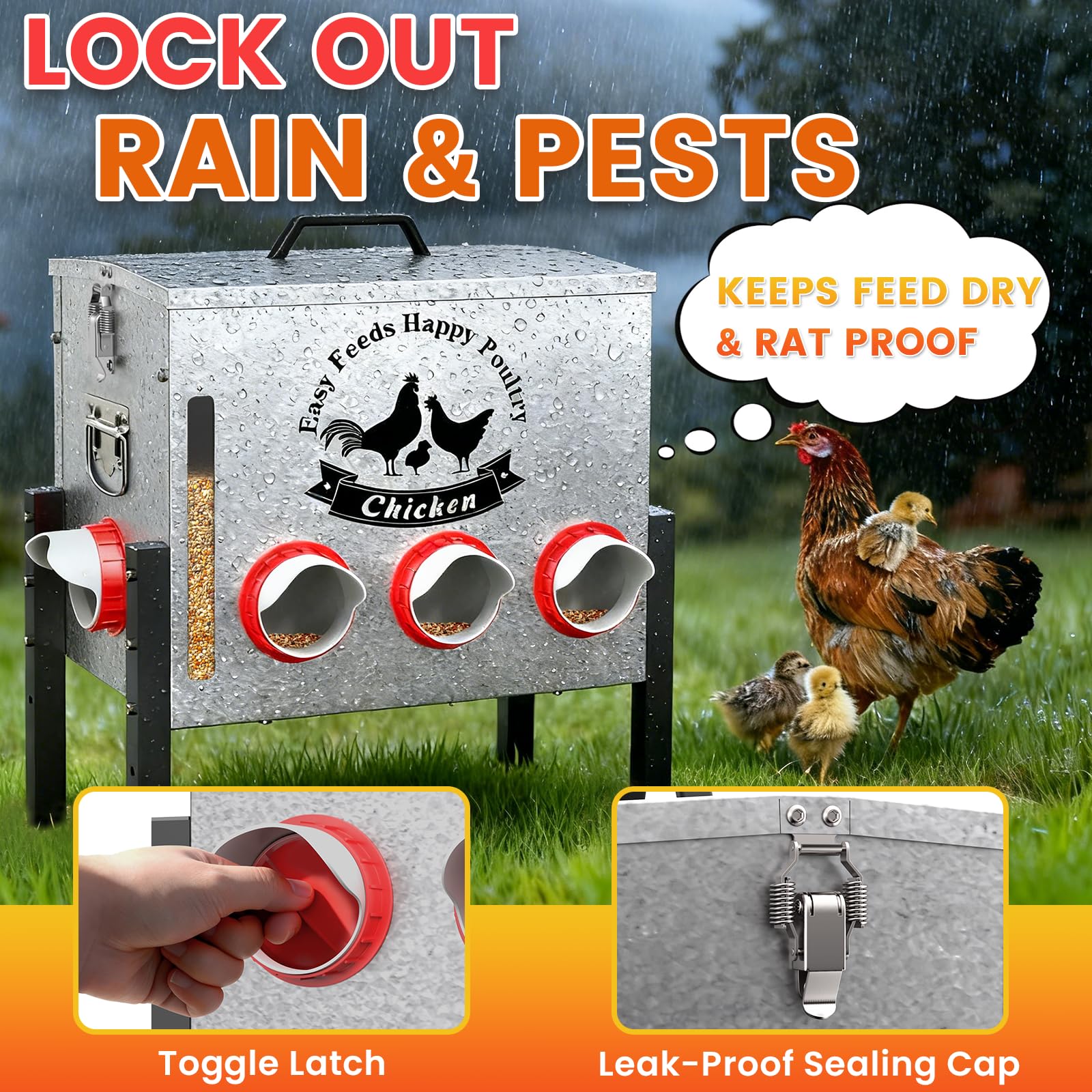 Cybrasc weatherproof seal keeps moisture and debris out.
