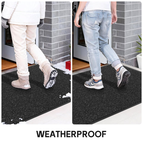 Cybstrax Front Door Mat all-weather design endures sun, rain, and snow with fade resistance.