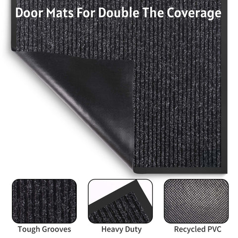 Cybstrax Front Door Mat indoor-outdoor versatility suits foyers, patios, and garages.