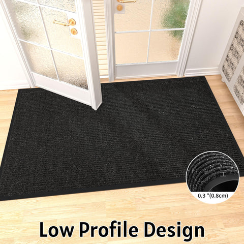 Cybstrax Front Door Mat low-profile quarter-inch height eases door clearance.