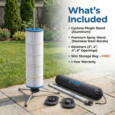 Cyclone cleaner compatible with 6-inch ID filters for larger systems