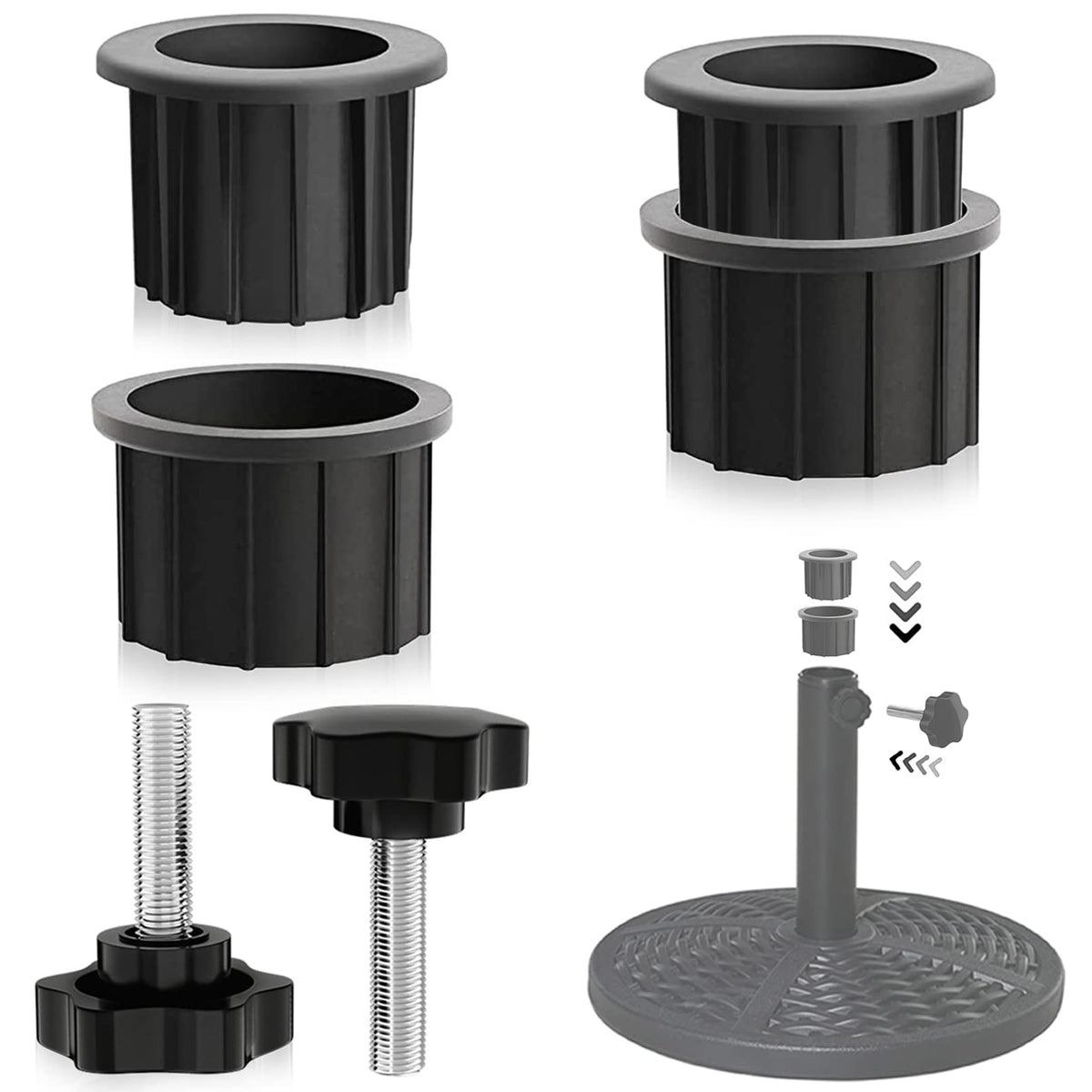 CYG&CL patio umbrella base hole ring close-up, highlighting durable HDPE for reliable grip.