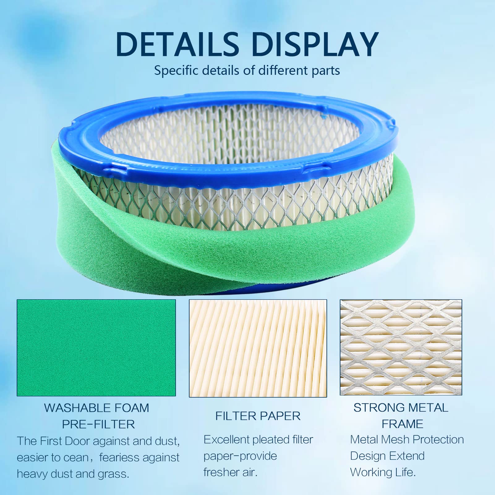 Cyleto air filter dimension confirms exact 5-5/8 by 7 by 2-1/8 inches.