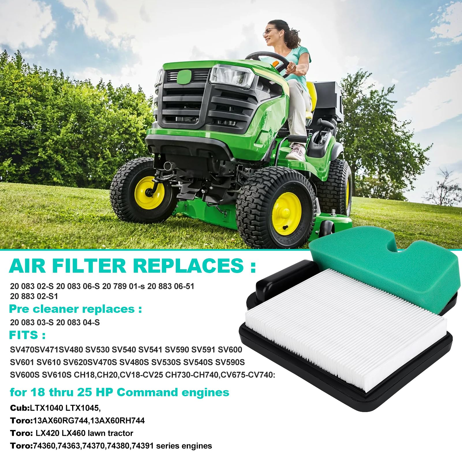 Cyleto air filter kh-20-883-06-s1 compatibility chart for multiple brands