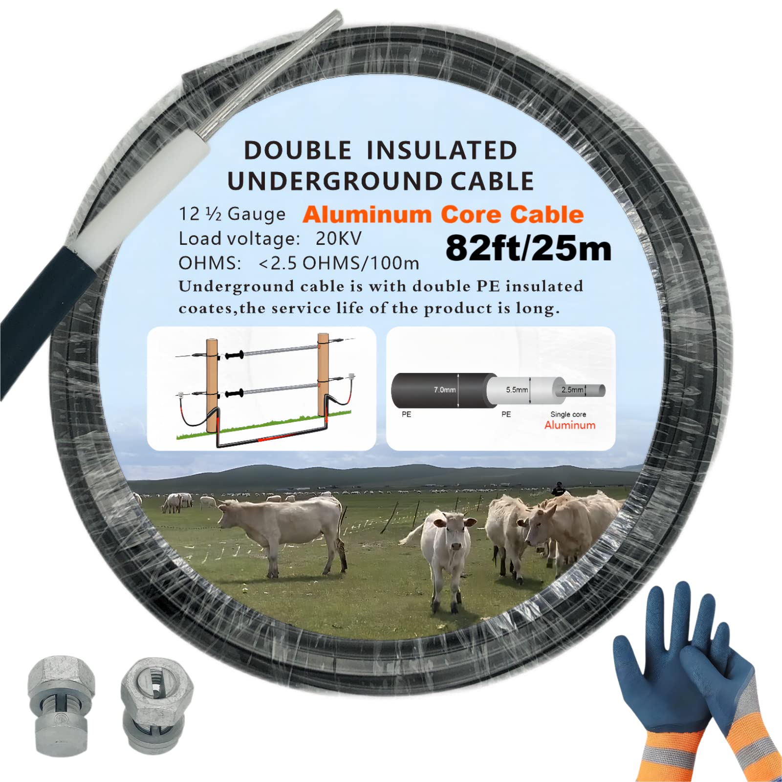 CYM-INSIST 12-1/2 gauge underground fence wire for strong voltage connections