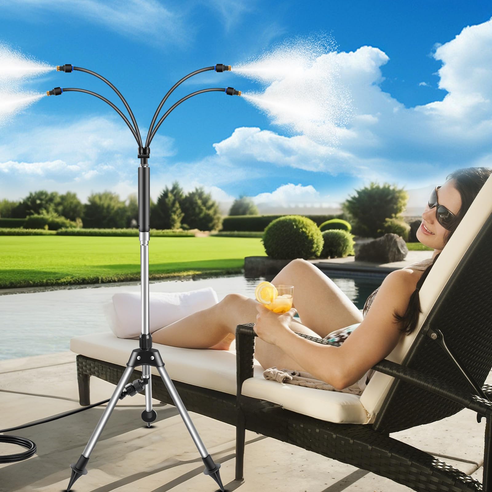 Cymuber 26.5 ft misting base stability for windy outdoor cooling
