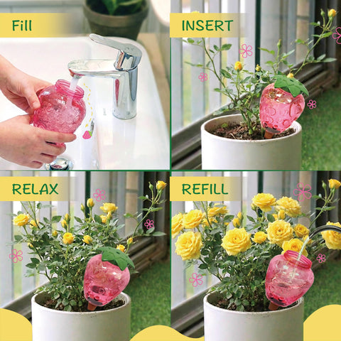 Cynevaris travel-friendly watering bulbs help plants stay hydrated while away.