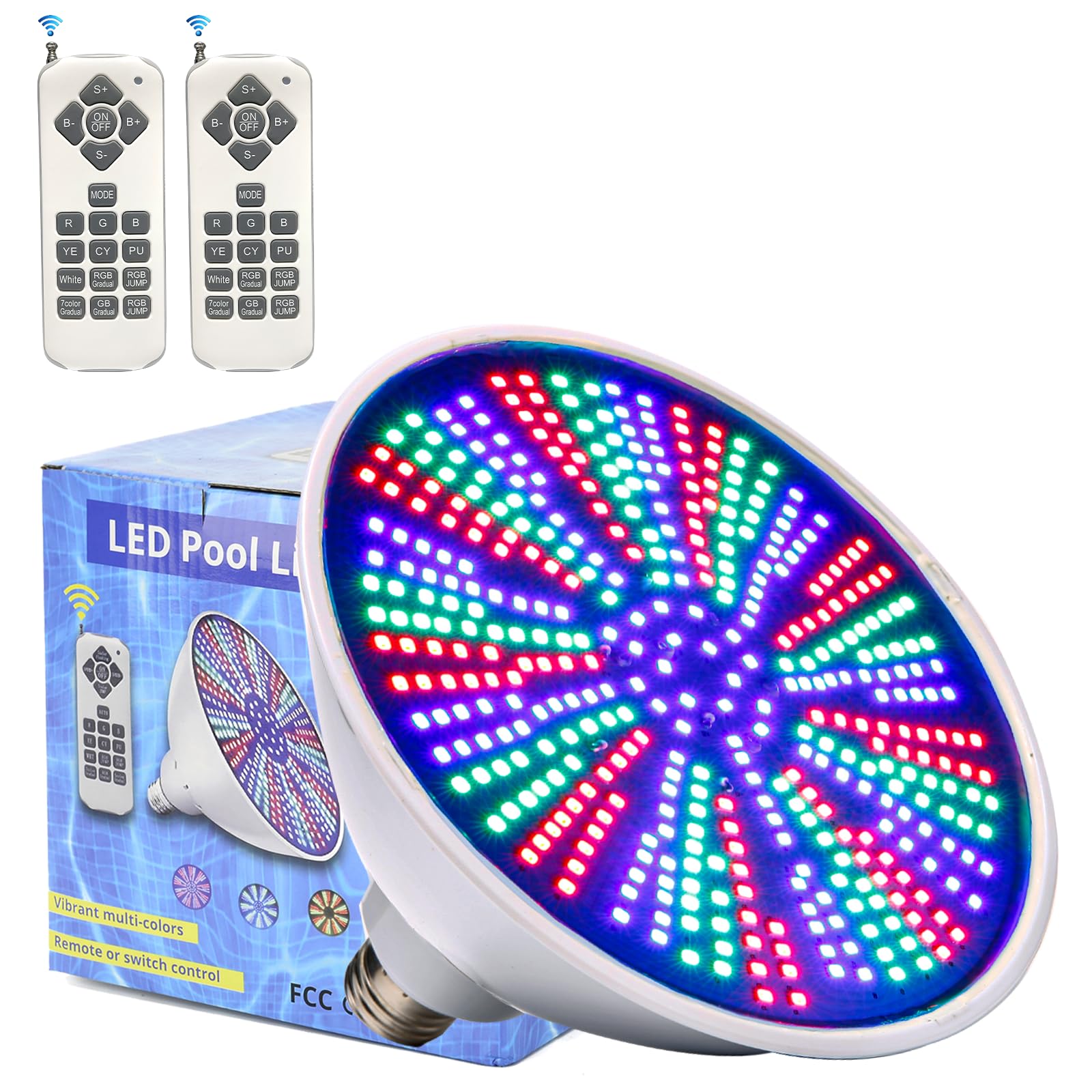 Cynlink 12V 50W pool light with remote control for vibrant underwater colors.
