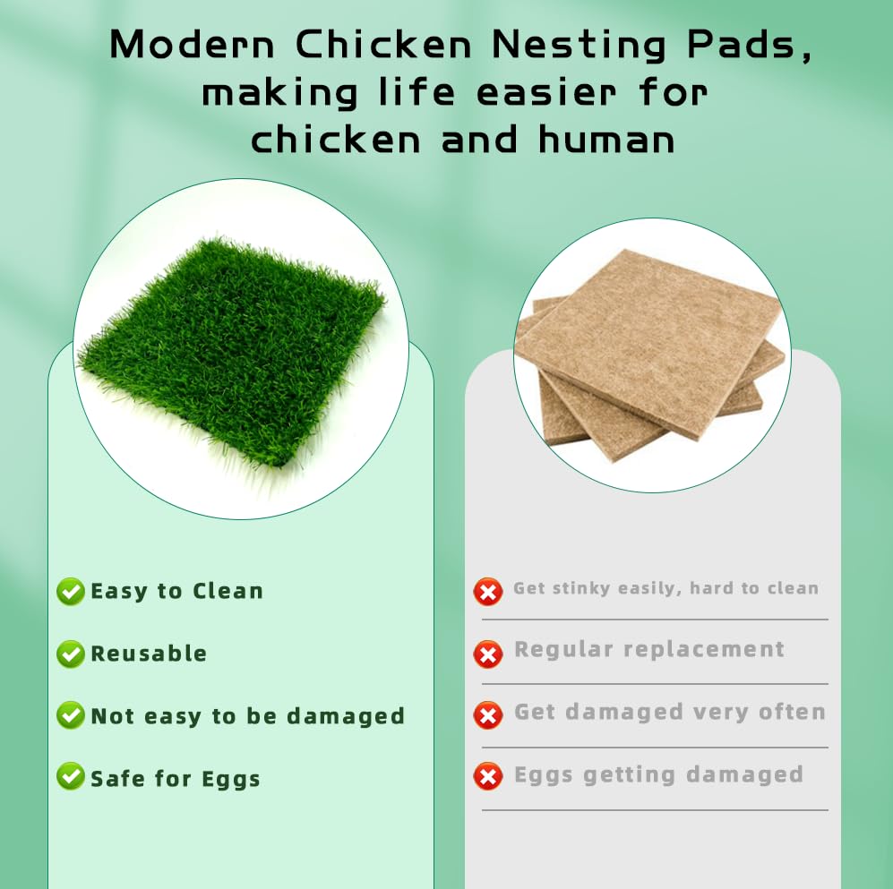 Cynrikah nesting pads placed in a chicken coop for laying eggs