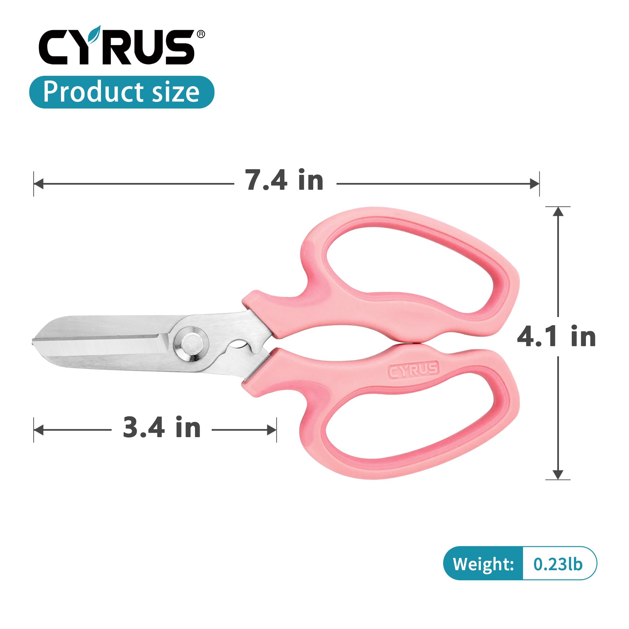 CYRUS garden shears with integrated thorn remover for snag-free pruning