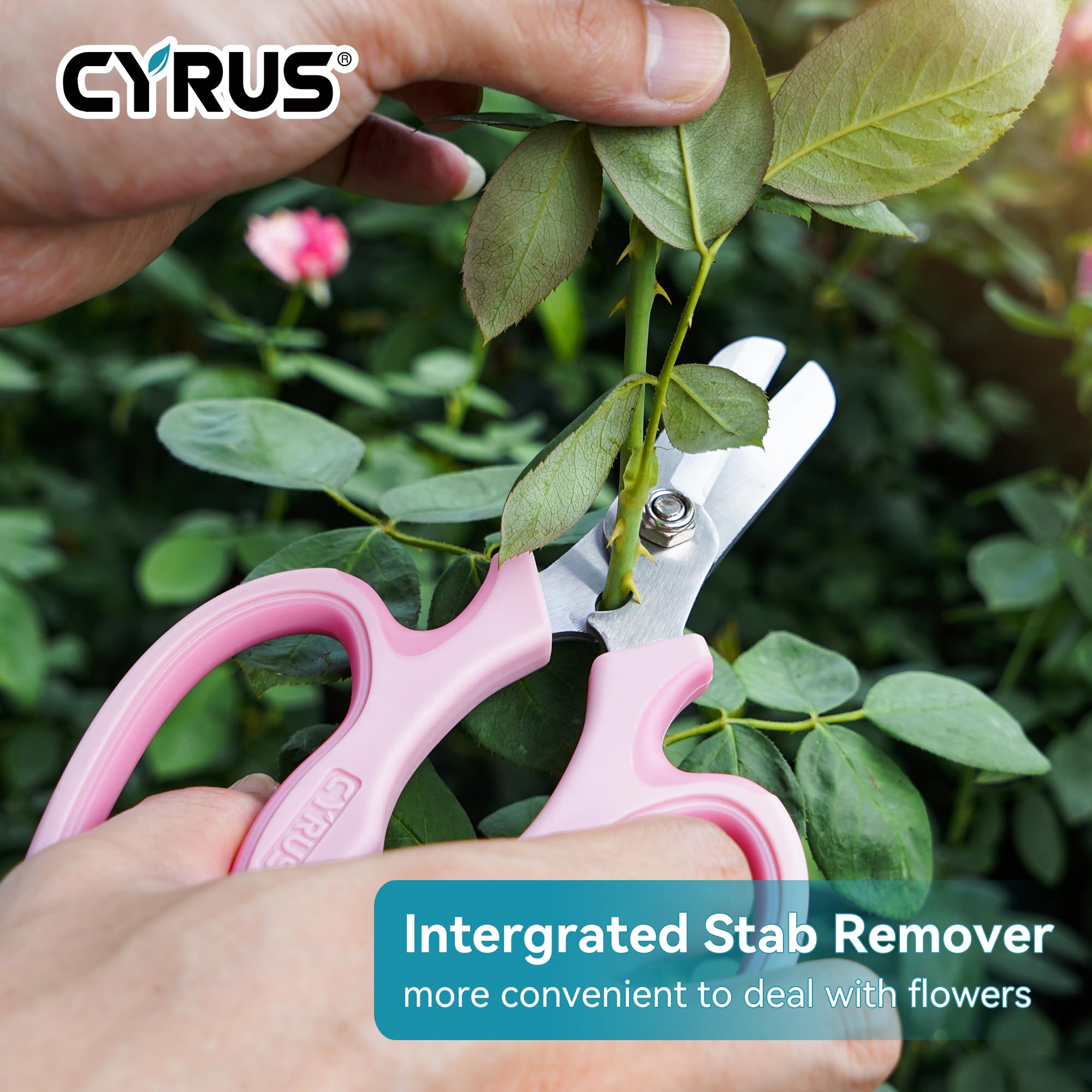 CYRUS garden shears TPR and PP handles provide non-slip comfortable grip