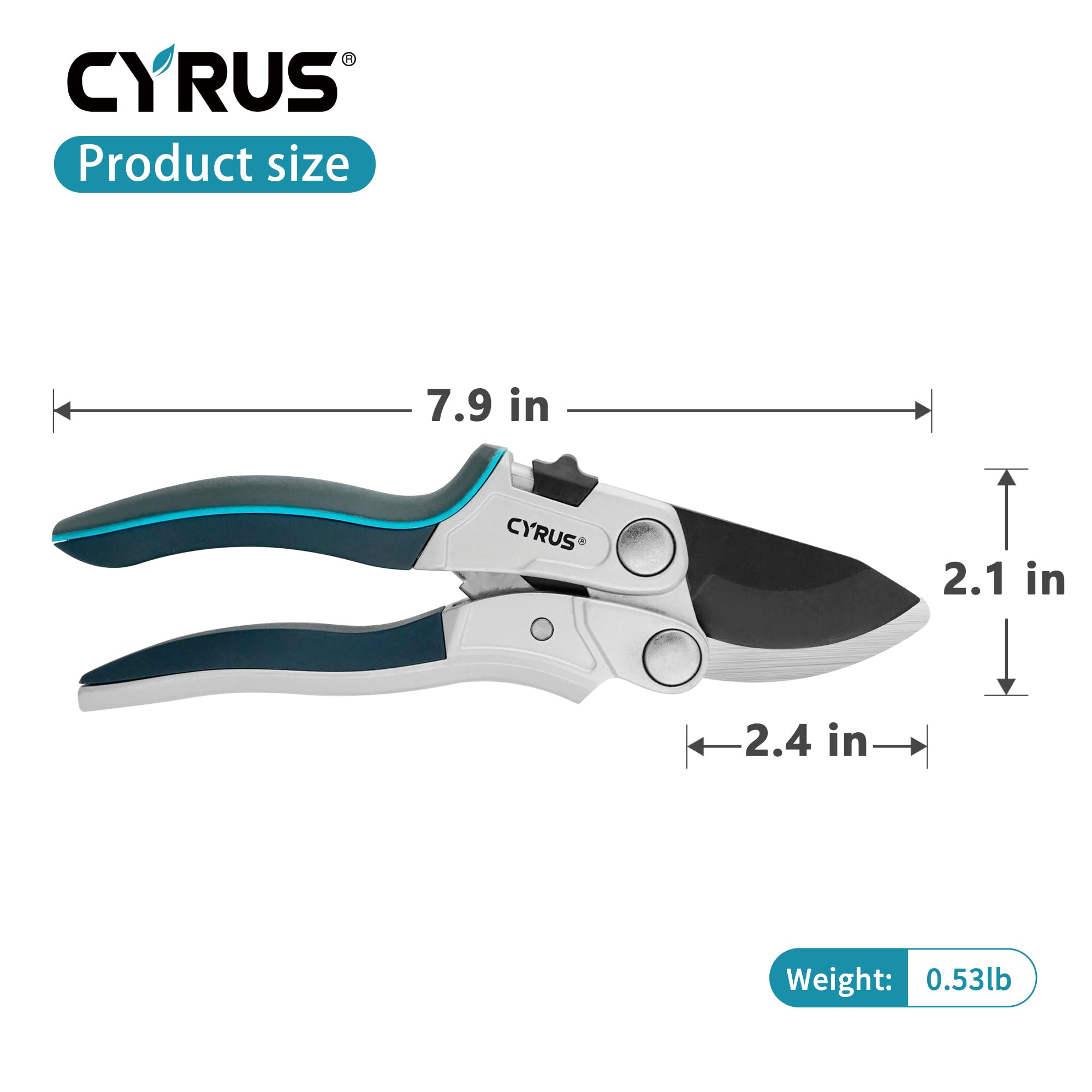 CYRUS pruning shears aluminum handle for lightweight pruning