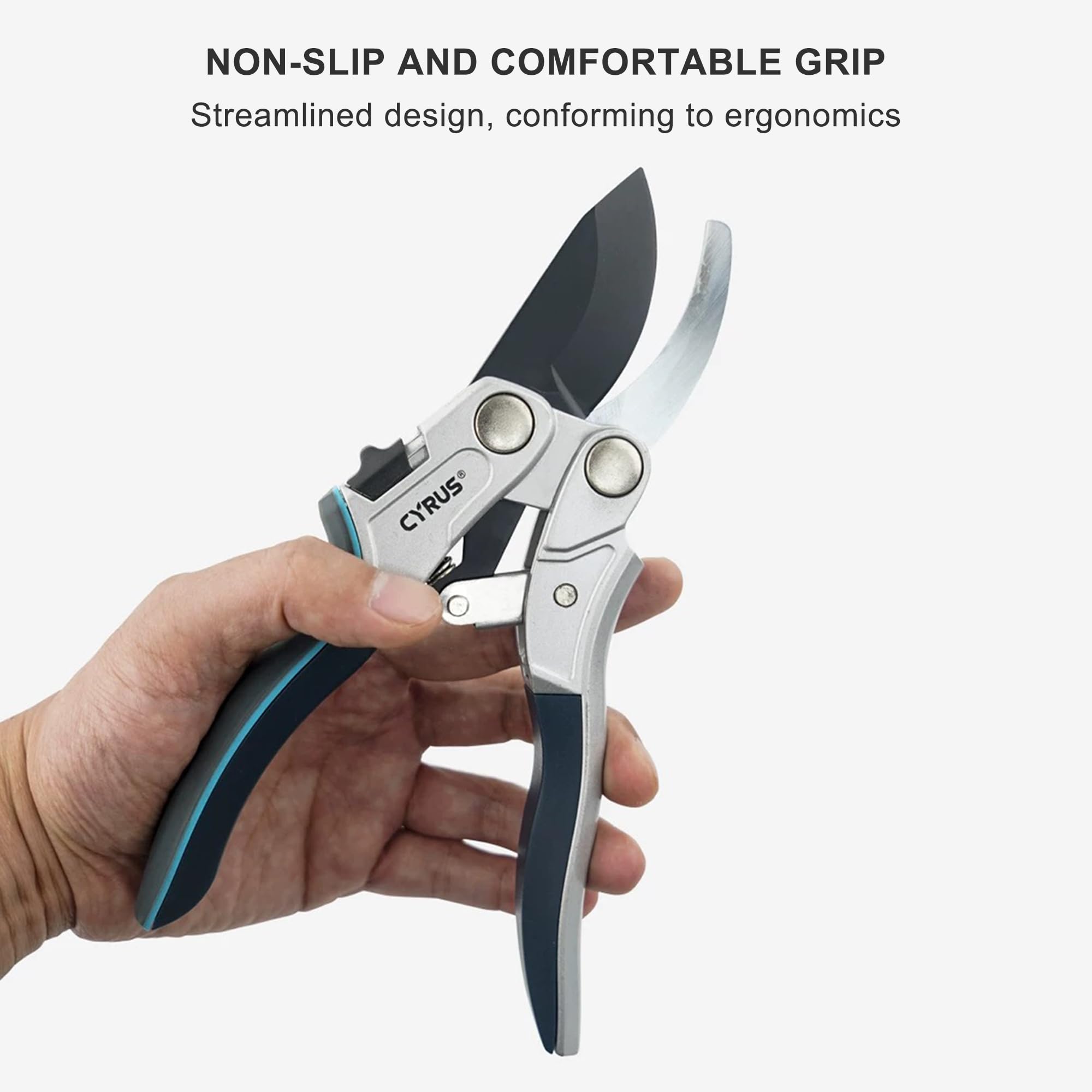 CYRUS pruning shears ergonomic grip for comfortable use