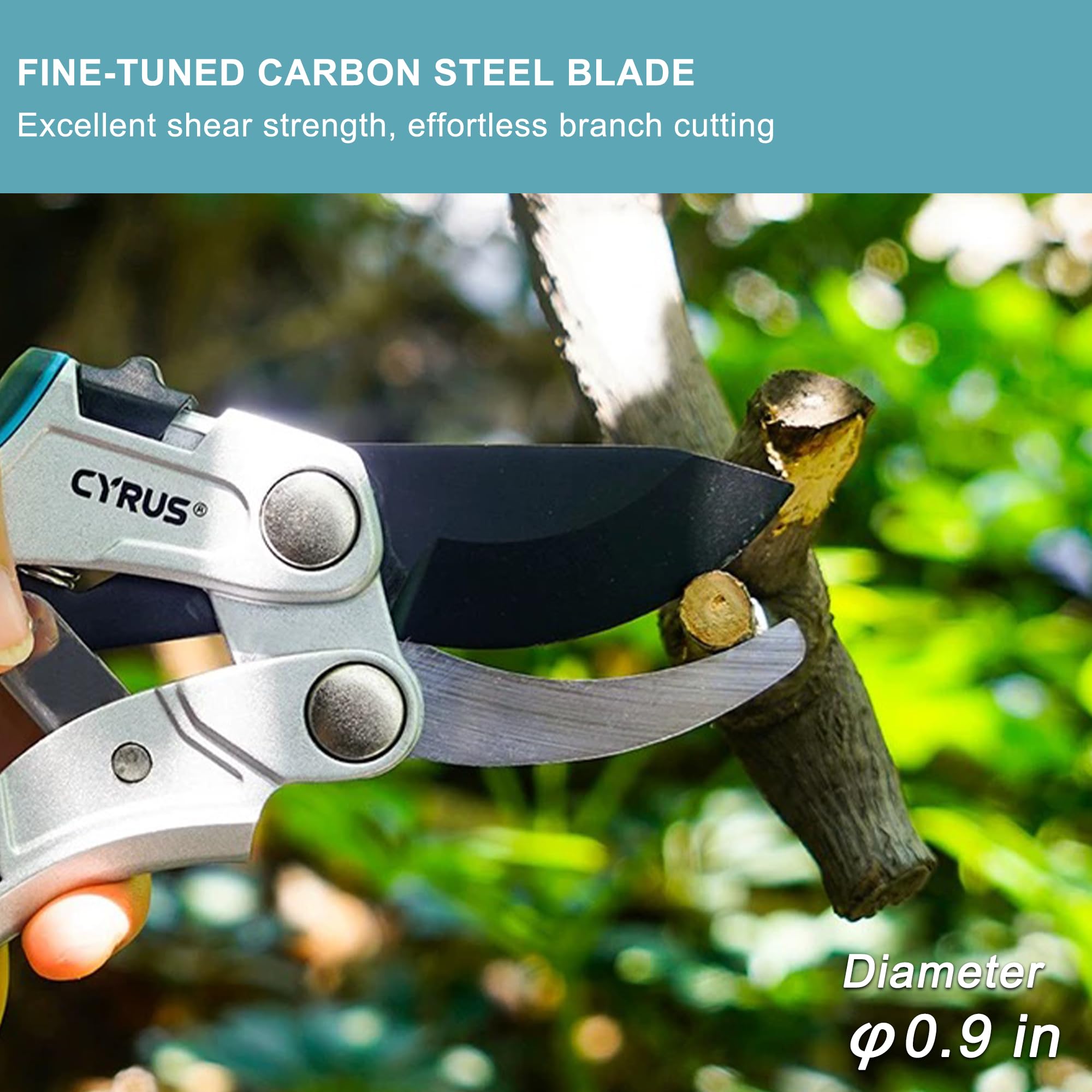 CYRUS pruning shears versatile for roses and shrubs