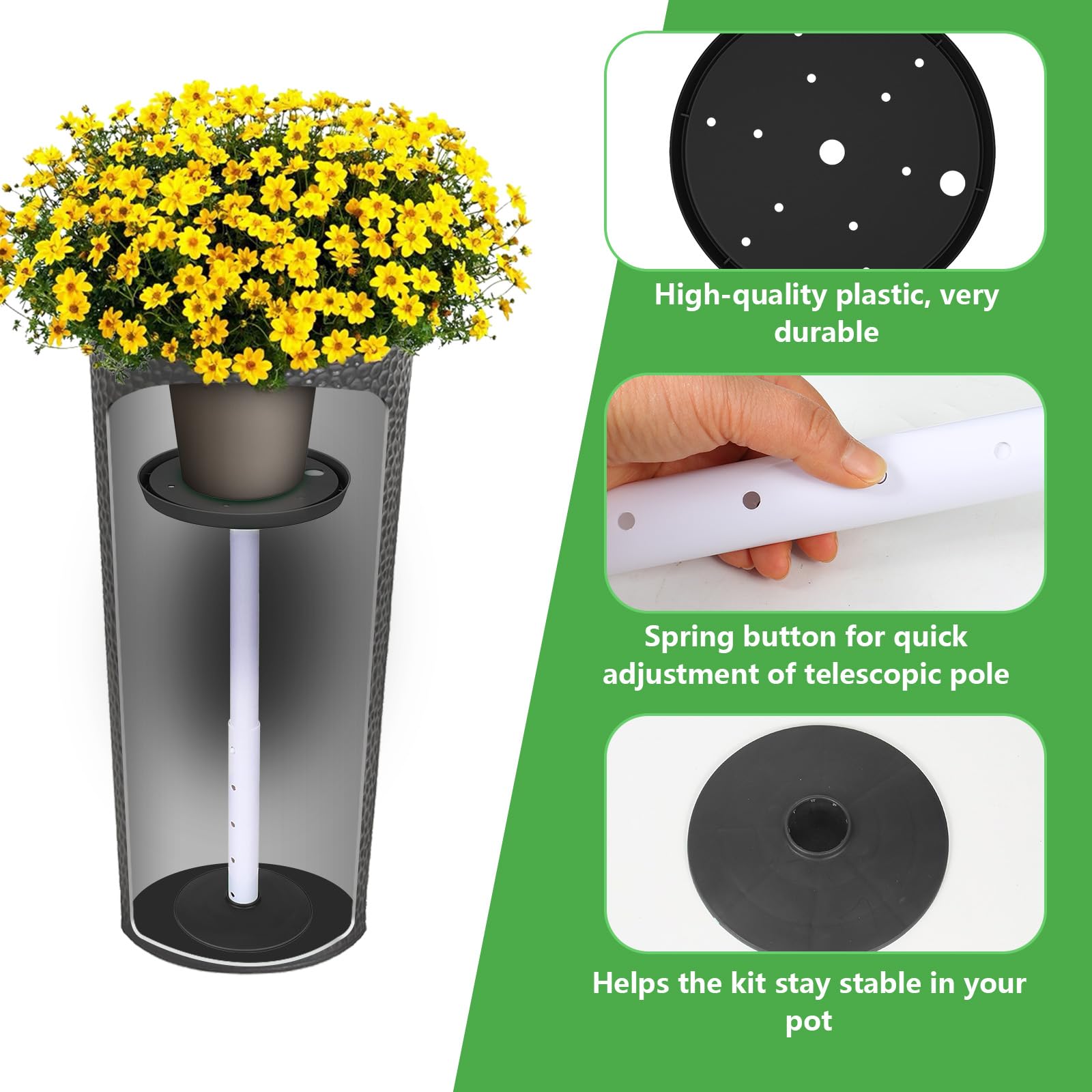 CYTMALHG stable base design keeps planter balanced during seasonal changes.