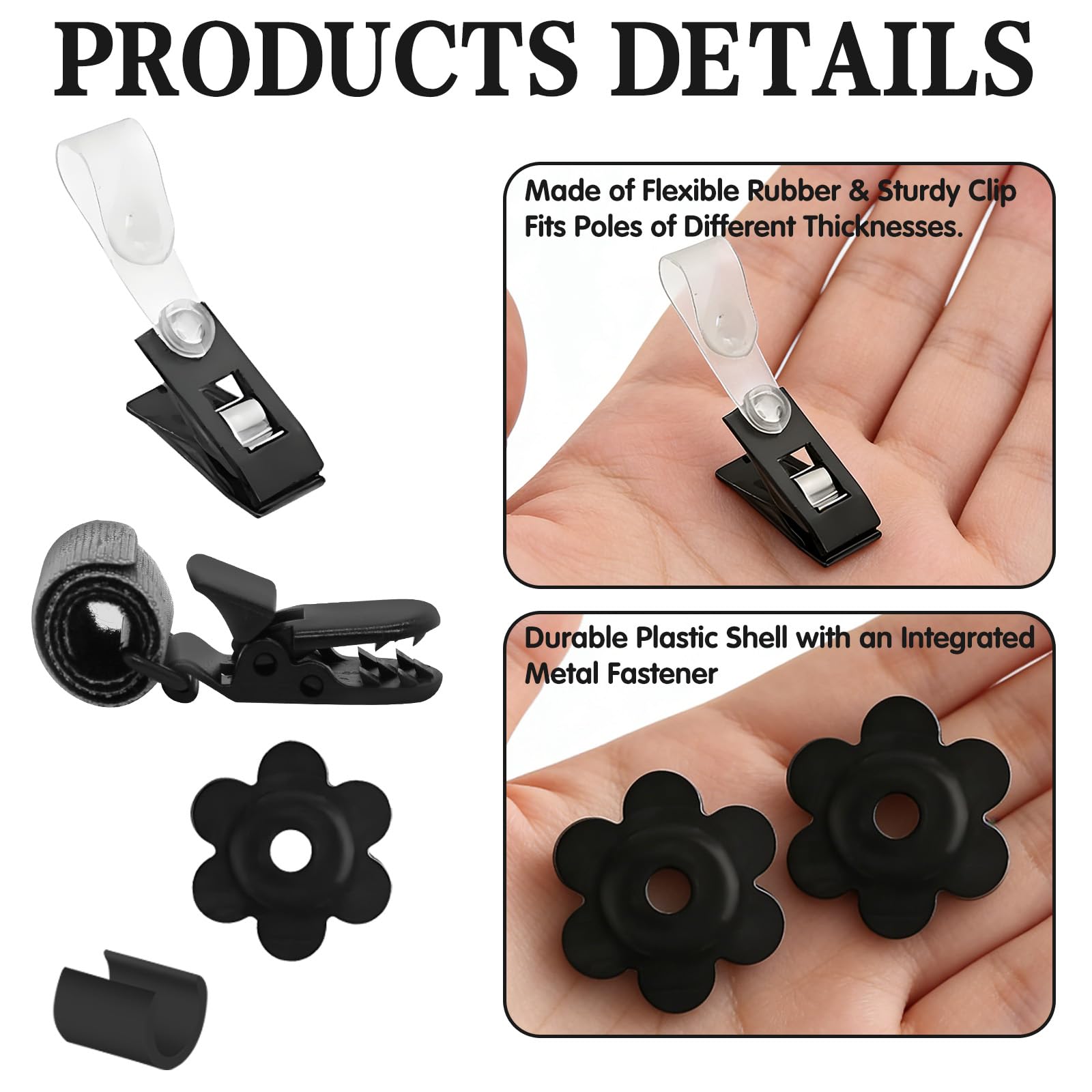 CYUXING rubber wind stoppers cushion pole ends, reducing movement during gusts