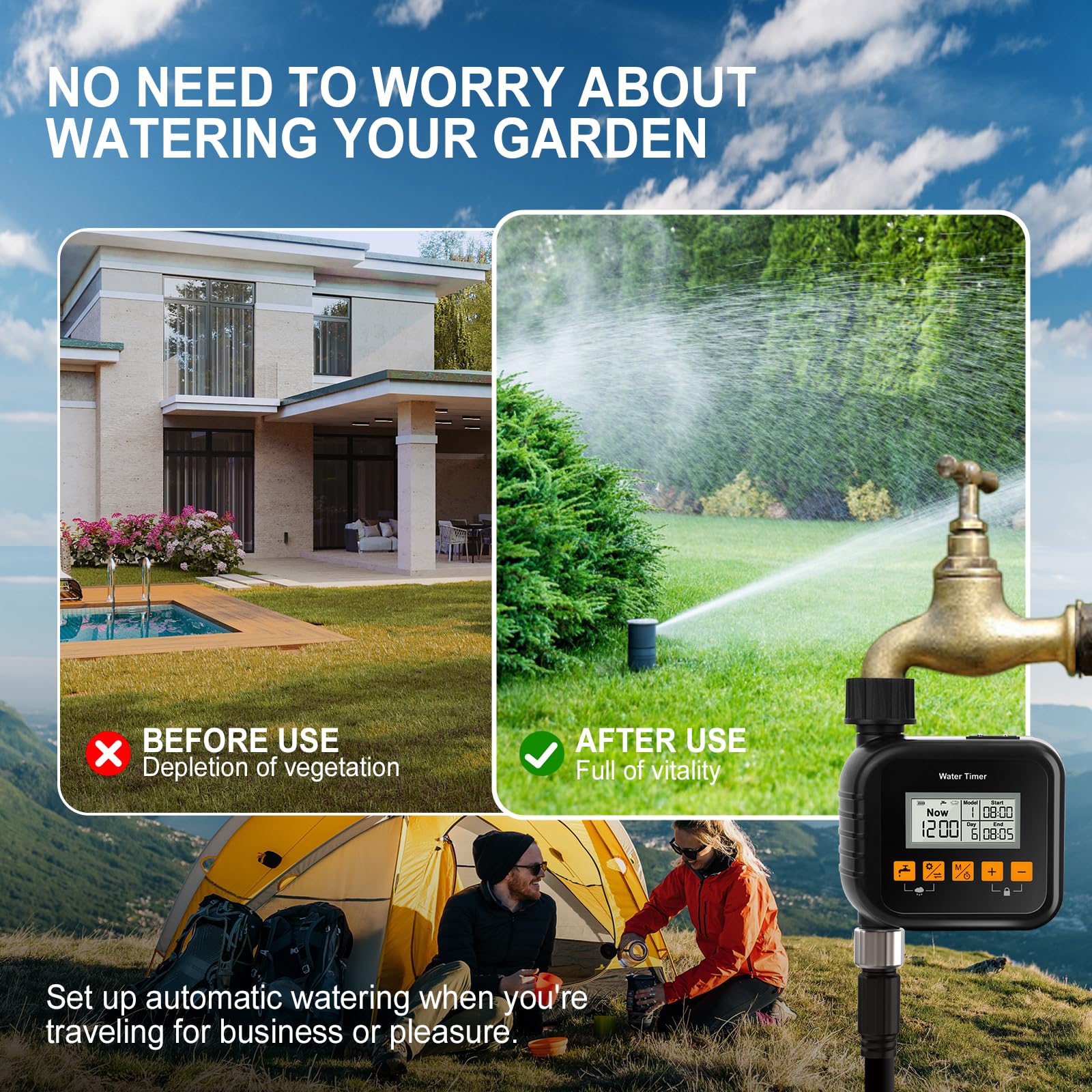 CYWEN MARDEN sprinkler timer durable ABS housing protects indoors and outdoors