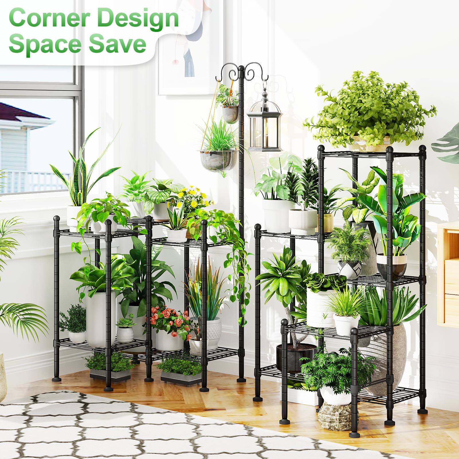 CYXPHION adjustable shelves adapt to plant sizes and arrangements.