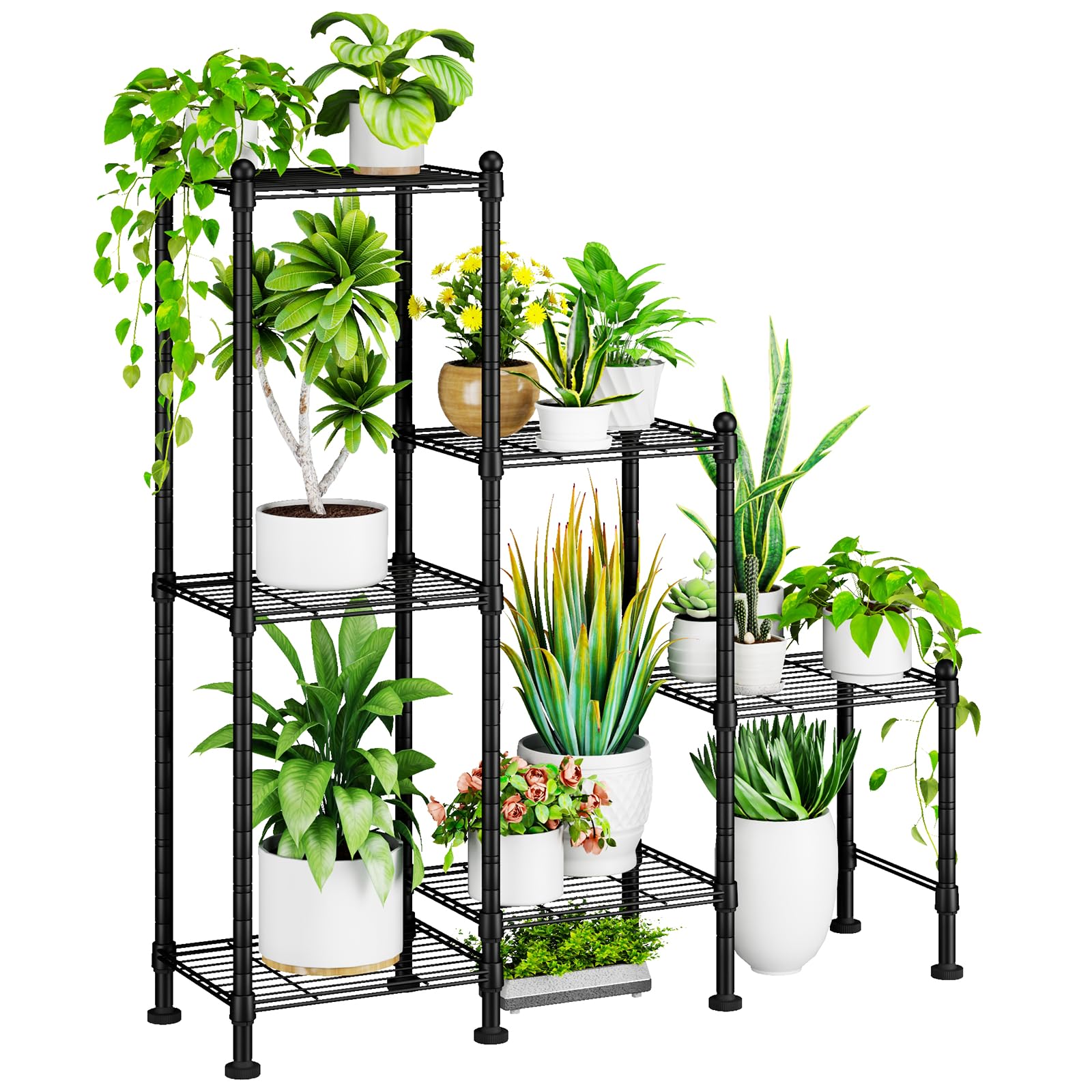 CYXPHION indoor corner display stand saves space while showcasing pots.