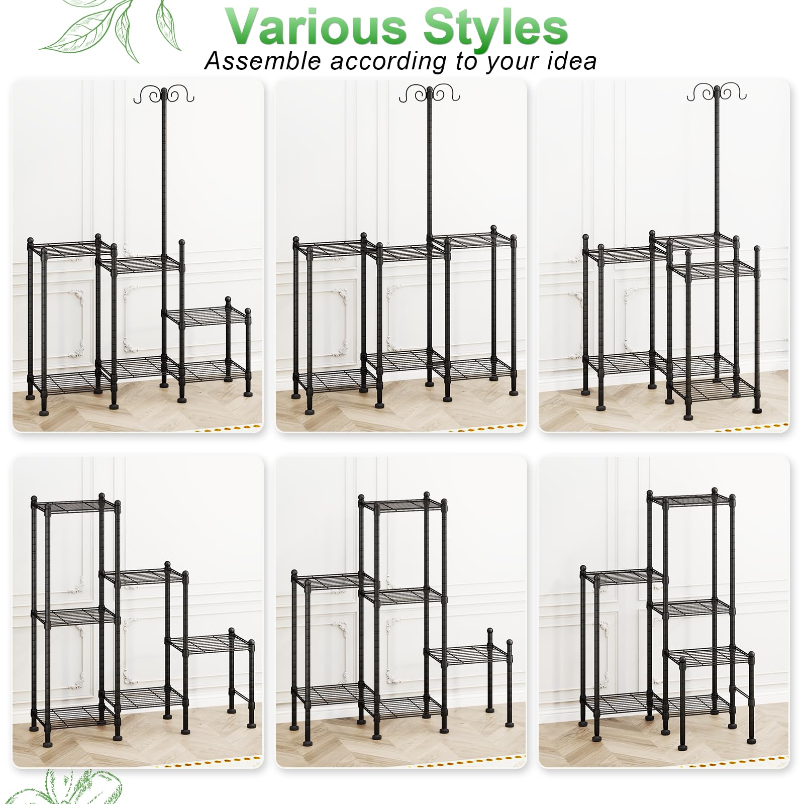CYXPHION outdoor plant stand with rust-protected coating keeps pots dry.