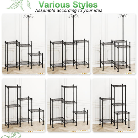 CYXPHION outdoor plant stand with rust-protected coating keeps pots dry.