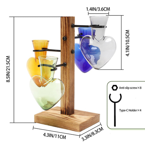 CYZglass colored glass vase Love Bulb design highlights vibrant propagation at home.