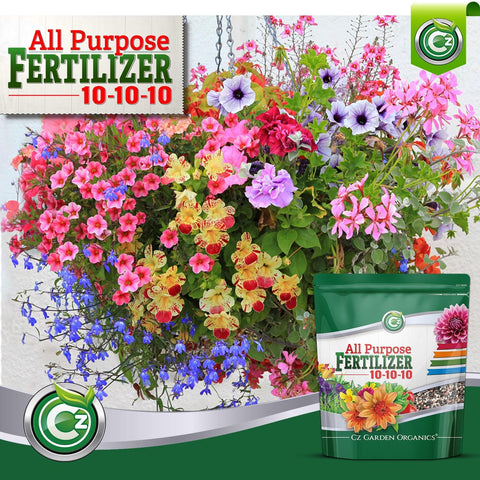 Cz Garden Supply lawn care scene with lush green grass.