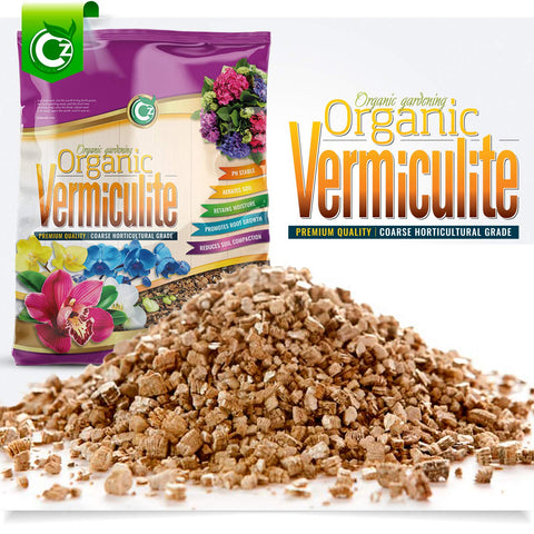 Cz Garden Coarse Vermiculite package in a resealable pouch for easy storage.