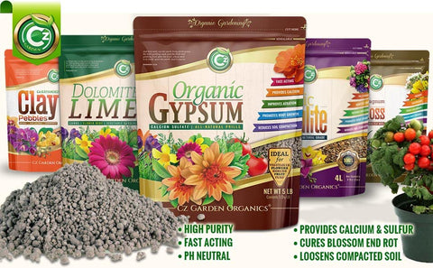 Cz Garden Gypsum Granules stored in a resealable pouch for long-term use.