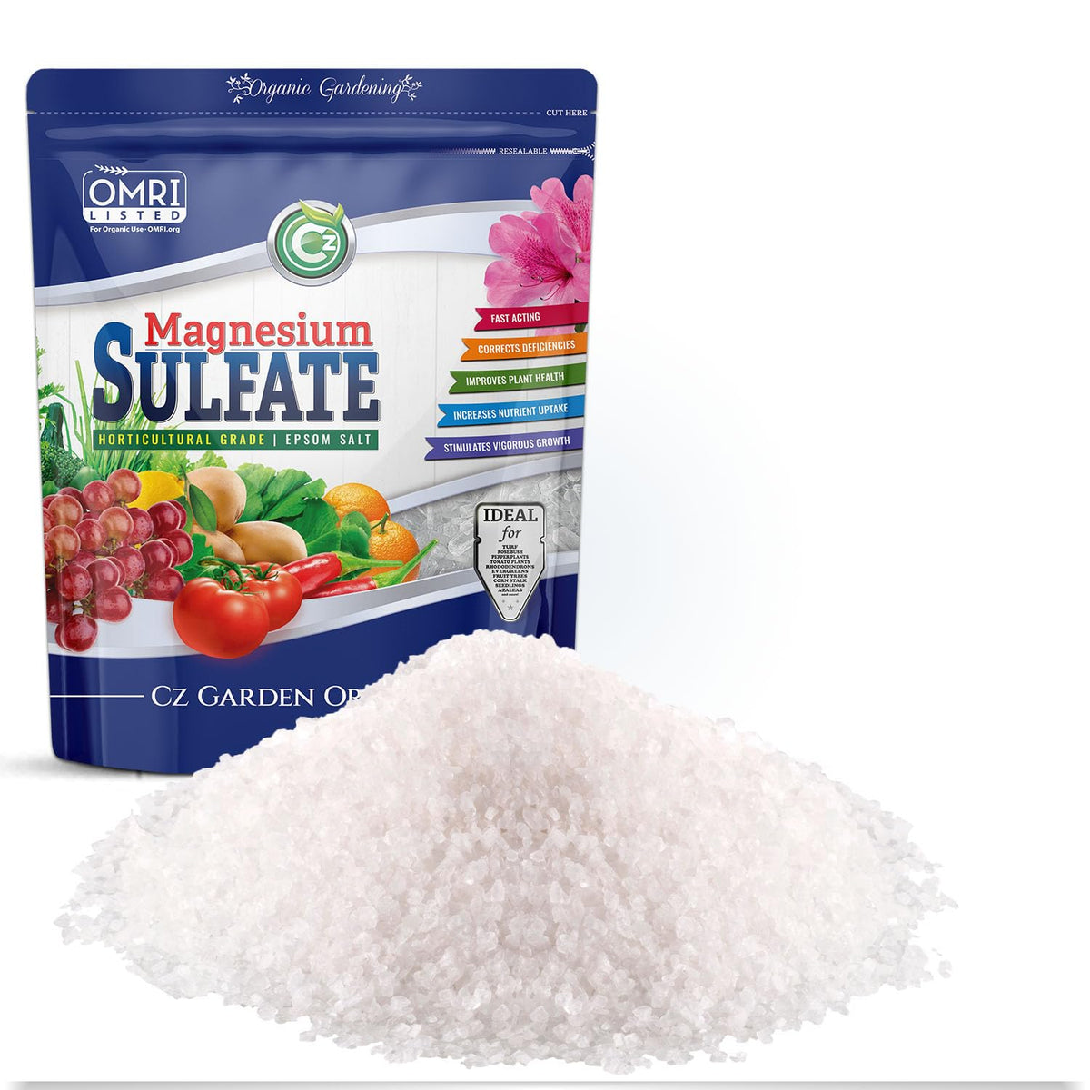 Cz Garden Magnesium Sulfate Epsom Salt bag ready for garden use