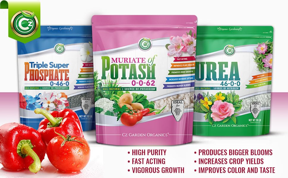 Fruit and vegetable gardens benefiting from CZ Garden Muriate of Potash