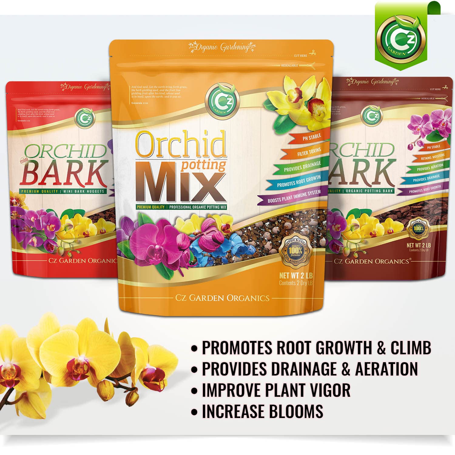 Cz Garden Orchid Potting Mix biochar closeup supports moisture management