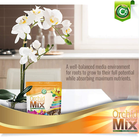 Cz Garden Orchid Potting Mix made in USA closeup emphasizes quality