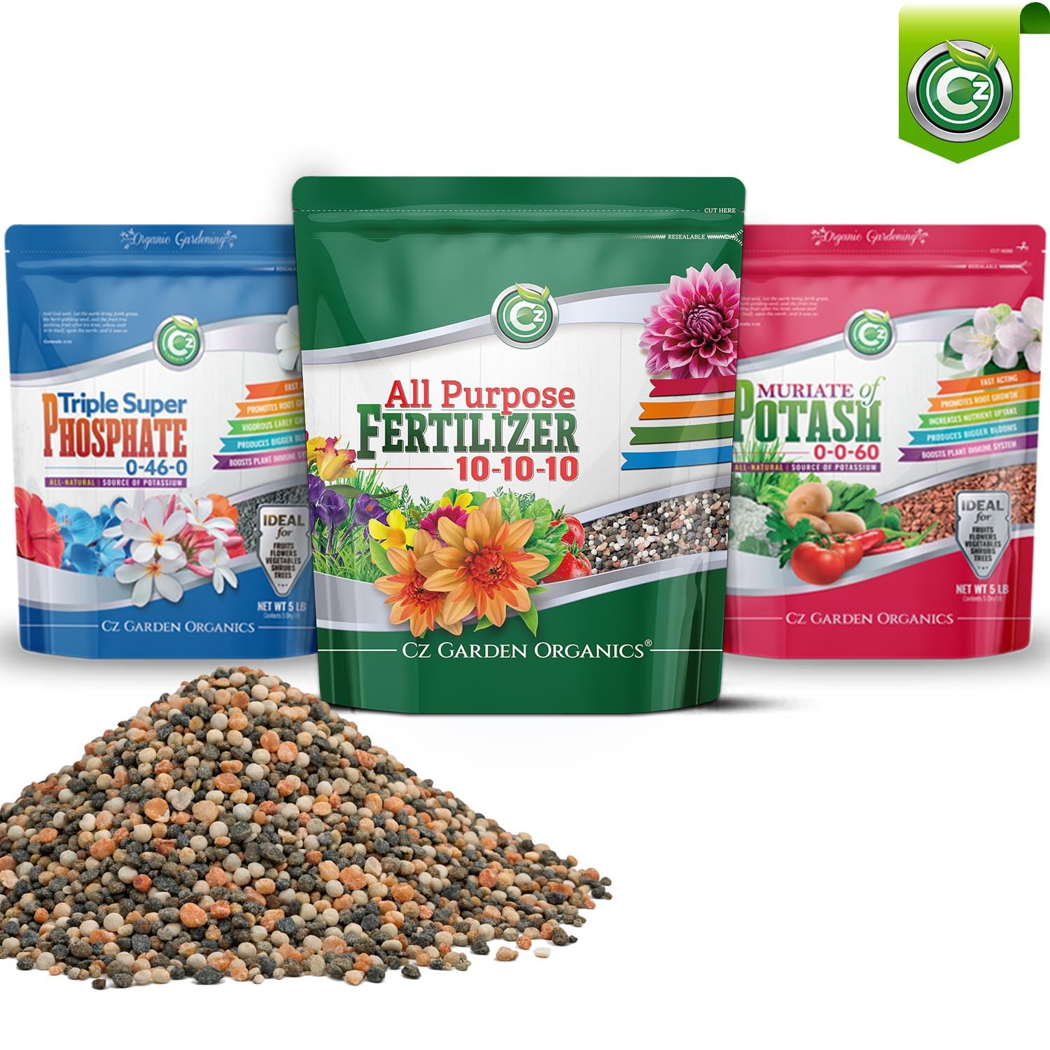 Cz Garden Supply 4lb resealable pouch preserves freshness and easy pour.