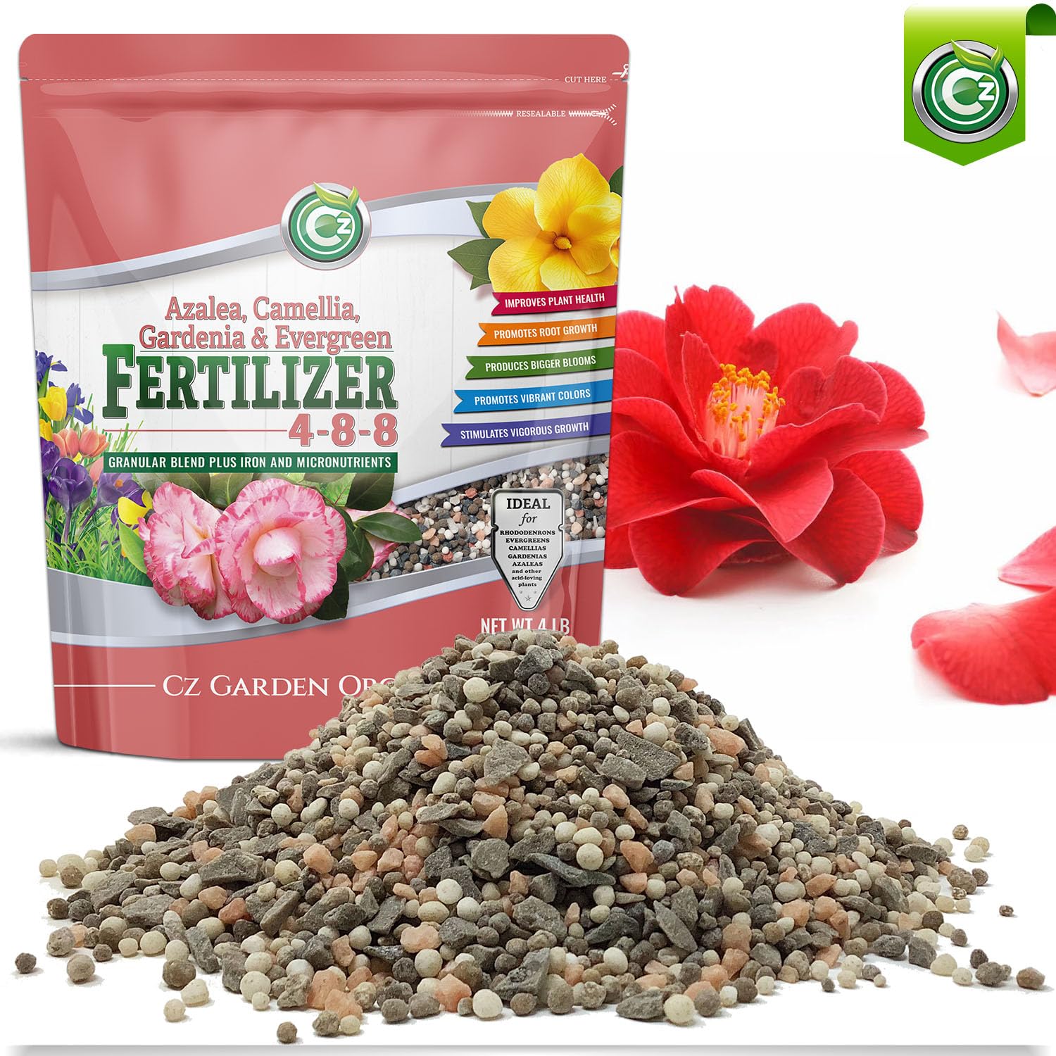 Cz Garden Supply 4-8-8 USA-made packaging preserves freshness and easy dosing.
