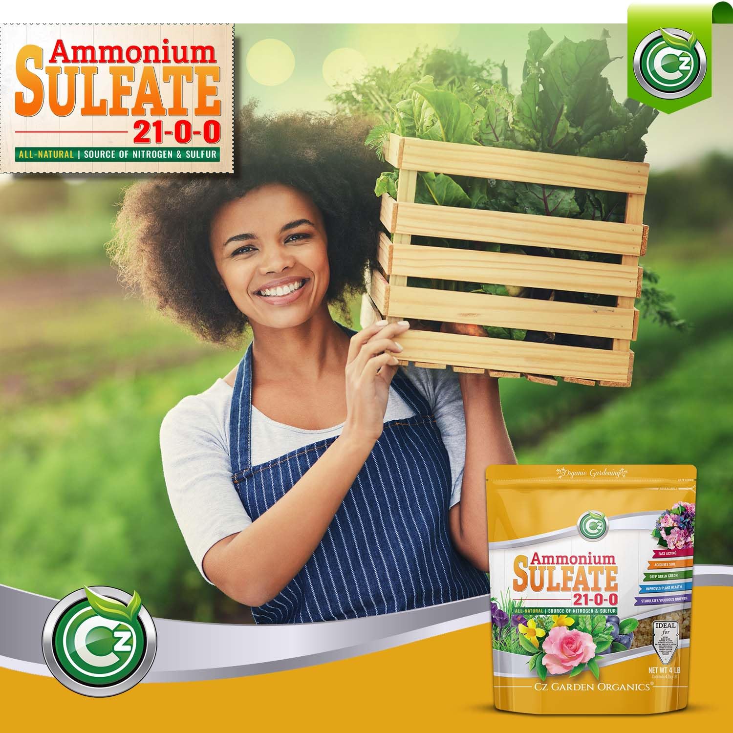 Indoor plants thrive with Cz Garden Supply nitrogen and sulfur feed.