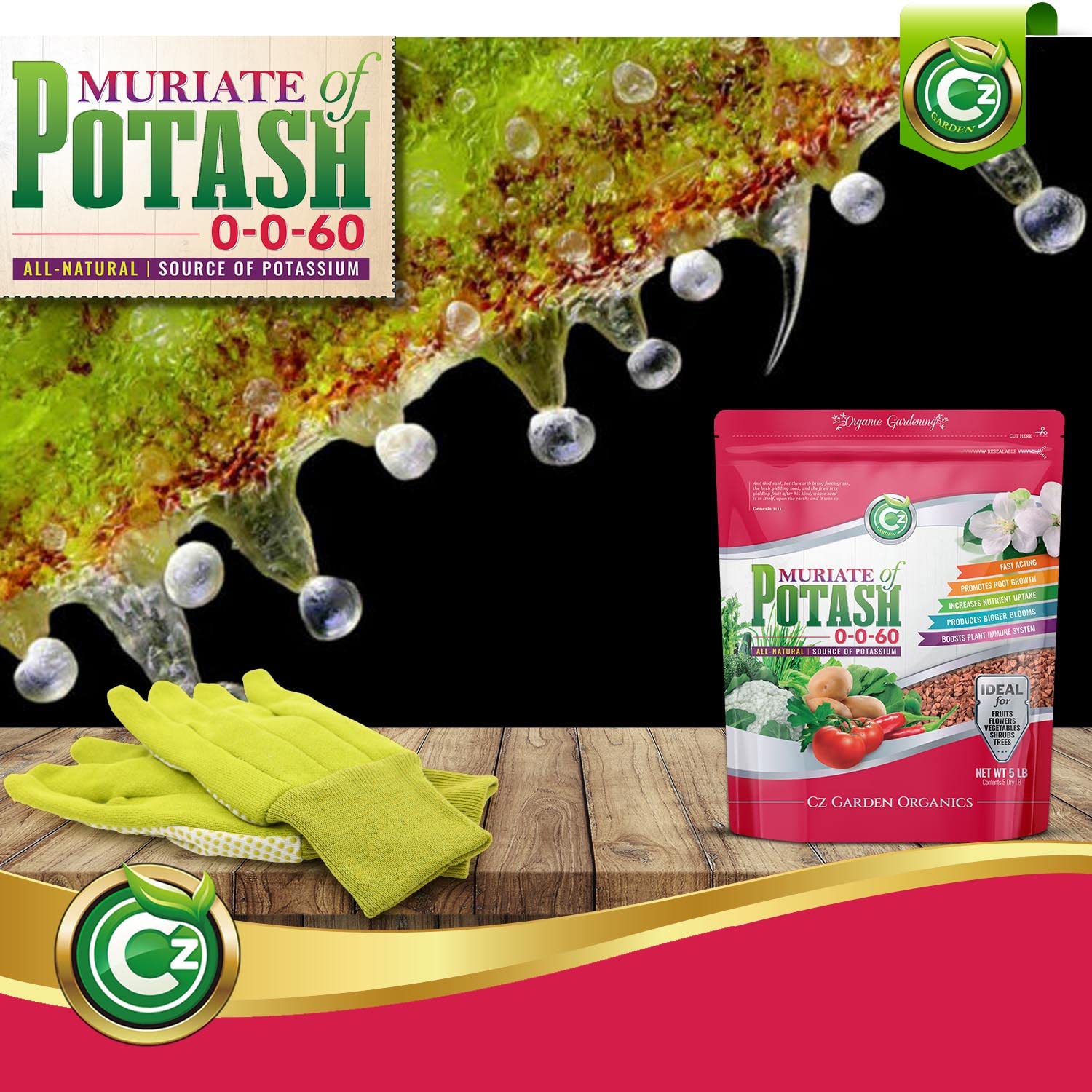 Cz Garden Supply Reusable resealable packaging keeps fertilizer fresh.