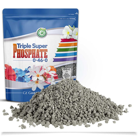 Cz Garden Triple Super Phosphate 0-46-0 bag ready for home gardening to boost blooms.
