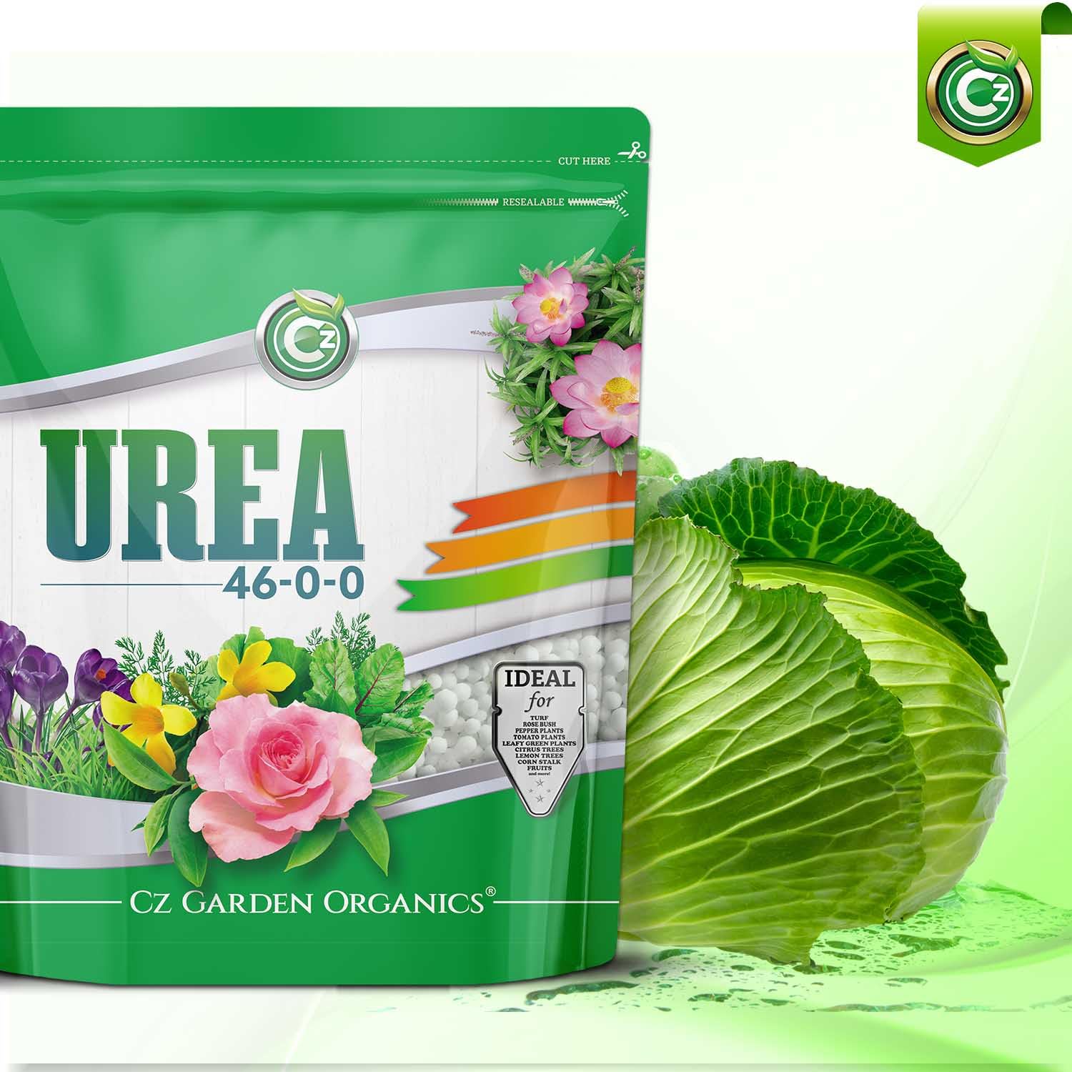 Cz Garden Urea Made in USA label highlights quality ingredients